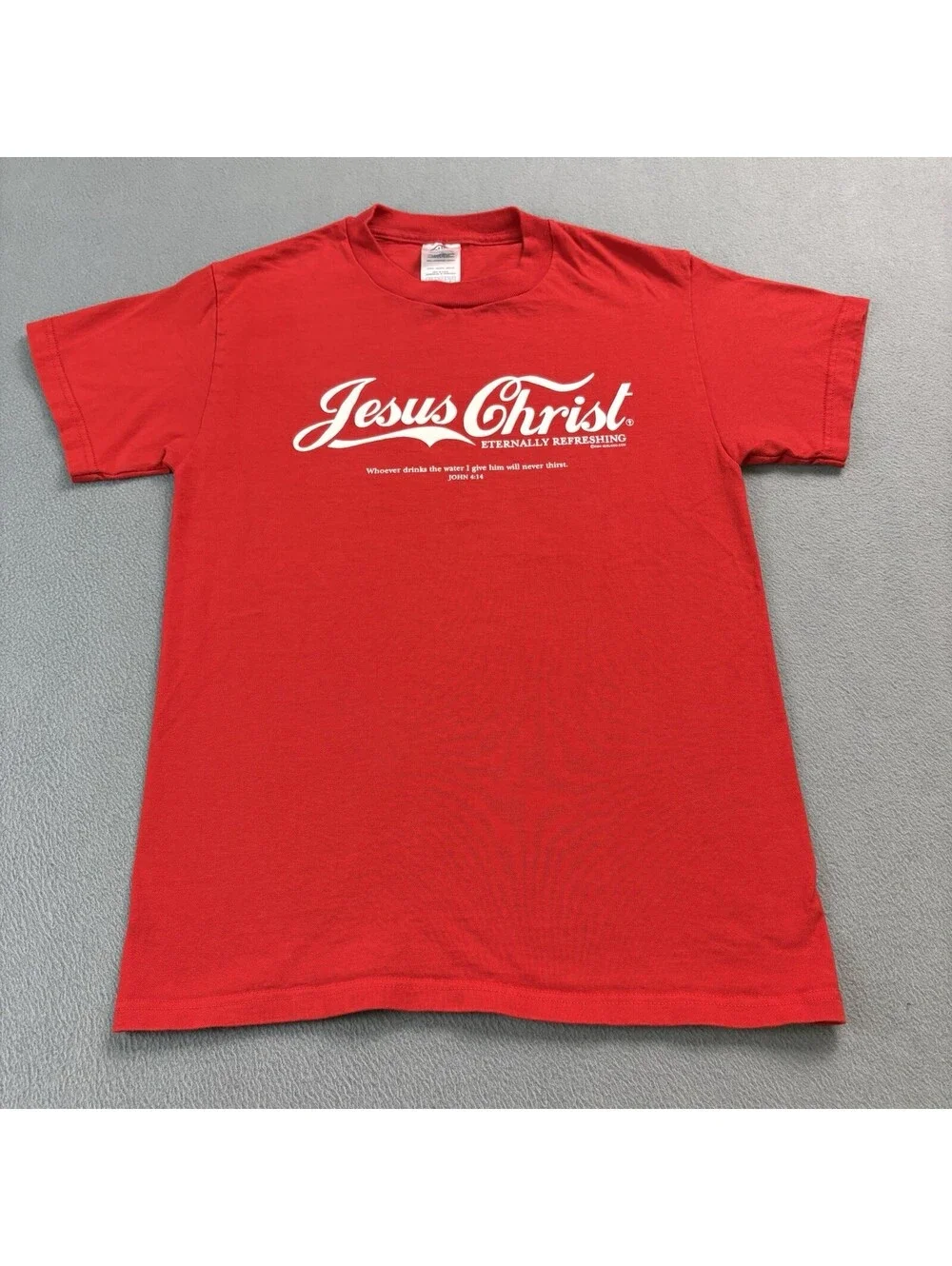 Vintage 2004 Jesus Christ Coca-Cola T Shirt Size Small Red